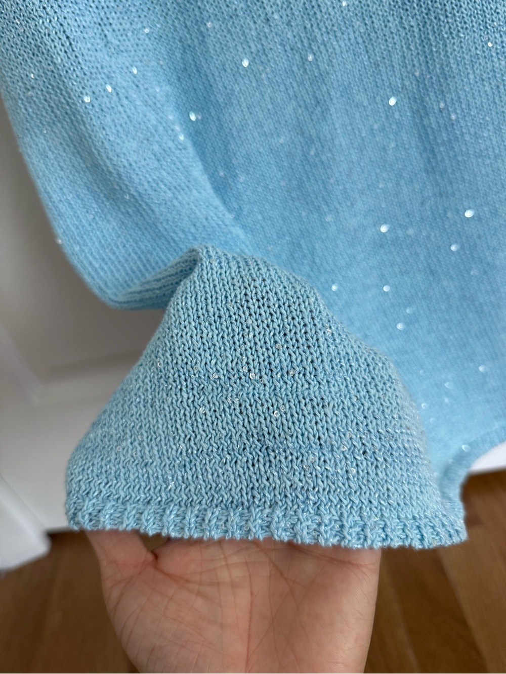 Asta Resort Ana Baia Blue Sequin Knit Maxi Dress - Picture 8 of 16